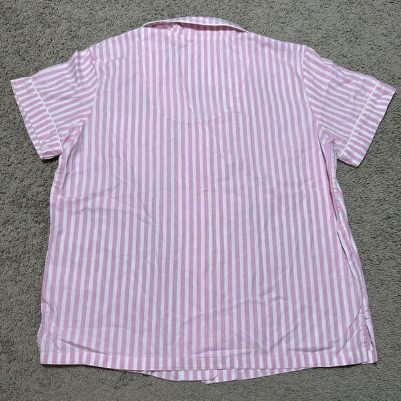 NWT BedHead PJs Pink & White Striped Short Sleeve Button Up Pajama Top, Medium - Picture 5 of 7